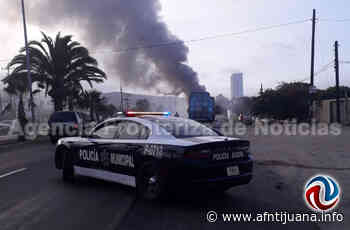 Se incendia camión recolector de basura en Ensenada - AGENCIA FRONTERIZA DE NOTICIAS