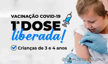 Birigui começa vacinar crianças de 3 e 4 anos, contra covid-19, neste sábado - Prefeitura de Birigui (.gov)
