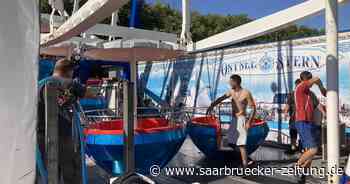 Kirmesaufbau auf dem Eisweiher in Neunkirchen - Saarbrücker Zeitung