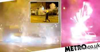 Coventry: Fireworks hurled at police van in shocking footage - Metro.co.uk