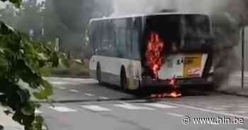 Bus van De Lijn brandt volledig uit aan Olen Shopping Park - Het Laatste Nieuws
