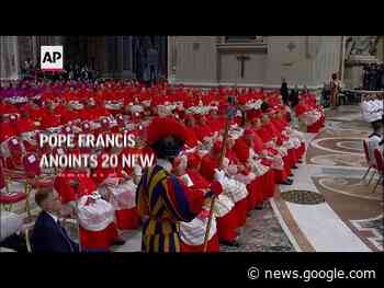 Pope Francis anoints 20 new cardinals - Associated Press