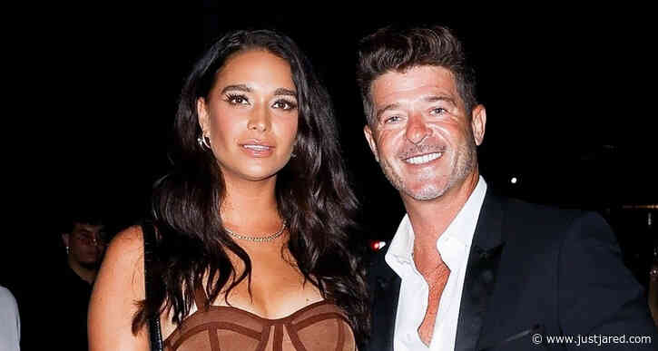 Robin Thicke's Fiancee April Love Geary Wears Sheer Dress on Date Night