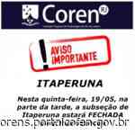 Subseção de Itaperuna fechada na tarde de 19/05 – Conselho Regional de Enfermagem do Rio de Janeiro - rj.corens.portalcofen.gov.br