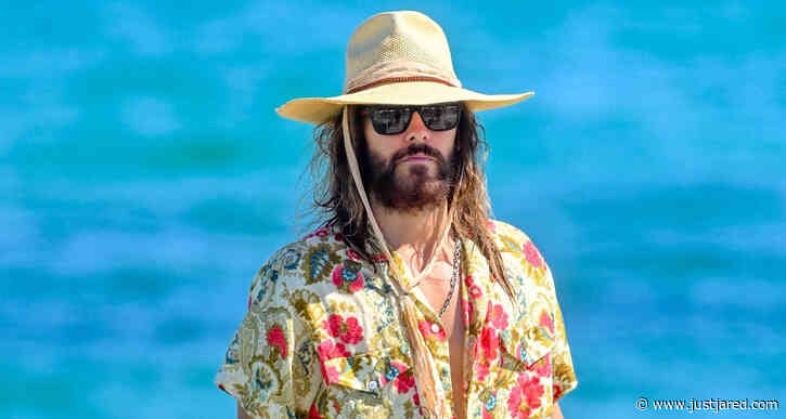 Jared Leto Sports Fun Floral-Print Shirt While Arriving at Club 55 in St. Tropez