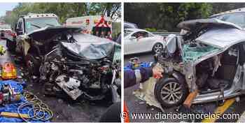 Quedan 2 prensados tras fuerte choque en la México-Cuernavaca - Diario de Morelos