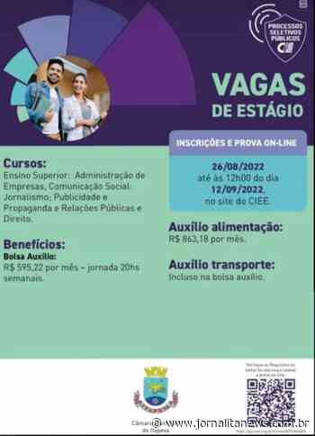 Processo seletivo para estagiários na Câmara de Itapeva - Jornal Ita News