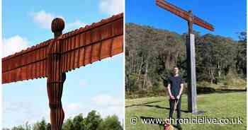 Exiled Geordie's joy as he finds a mini Angel of the North - thousands of miles away in the Australian bush