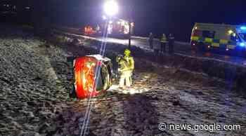 Car 'somersaulted' off moorland road in snowy conditions - The Oldham Times