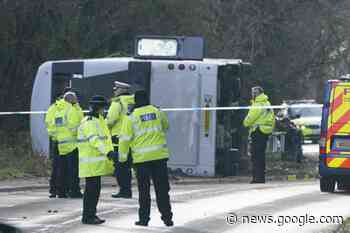 Double-decker bus overturns in crash with motorcycle - Dudley News