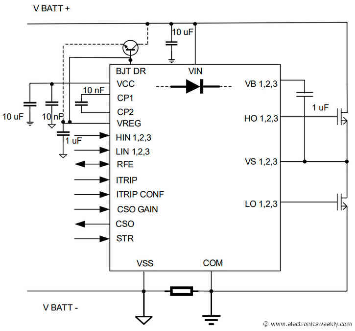 Three-phase brush-less motor driver works up to 140V