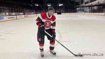 He fled Ukraine and just got to skate with this junior hockey club. Oh, he's 44