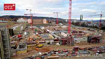 Wie ein Ameisenstaat im Zentrum von Jena: 1000 Arbeiter auf der Baustelle