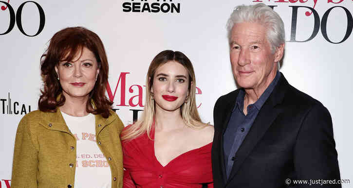 Emma Roberts Goes Ravishing in Red for 'Maybe I Do' Premiere with Susan Sarandon & Richard Gere