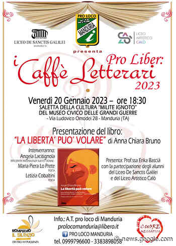 MANDURIA - Venerdì sera la presentazione del libro 'La libertà può ... - ManduriaOggi