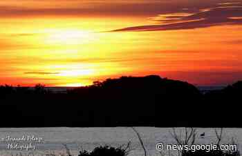 Tramonto sulla Salina dei Monaci, marina di Manduria, gennaio 2023 - LaVoce