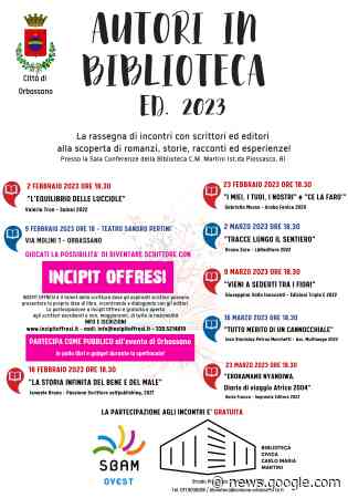 Autori in Biblioteca 2023: i nuovi appuntamenti - Città di Orbassano