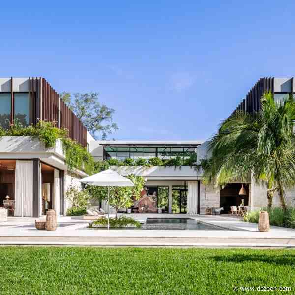 Strang Design tops Miami mansion with slatted volume and planter
