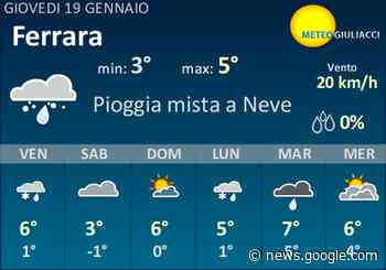 Meteo Ferrara: Previsioni fino a Giovedi 19 Gennaio - MeteoGiuliacci