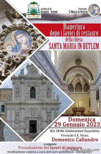 Mesagne. Riapre la chiesa di Santa Maria in Betlemme - Il Gazzettino di Brindisi