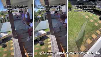 „Wir dachten, sie würde weich aufkommen“: Familie zerdeppert Glasscheibe und blamiert sich online