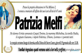 Cordoglio per la scomparsa di Patrizia Melfi ad Isernia. Nel ... - News Della Valle