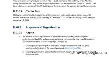 DOCUMENT: Manitou Springs Land Use and Development Code - Colorado Springs Gazette