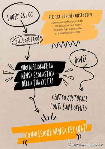 Il Comitato Mensa Recanati chiede aiuto ai cittadini per migliorare la ... - Radio Erre