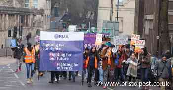 NHS protest in Bristol sees hundreds of junior doctors march through city centre