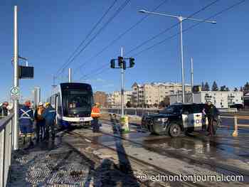 LRT train collides with vehicle along Edmonton's unopened Valley Line
