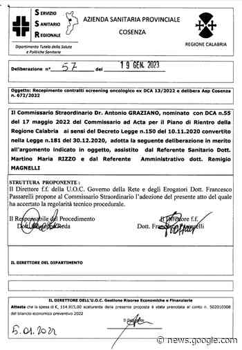 Screening oncologici, l'Asp di Cosenza "sceglie" i privati a cui ... - Il Fatto di Calabria