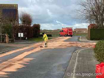 Brandweer twee dagen in de weer met olie opruimen in Kortemark ... - KW.be