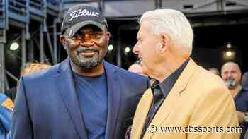Giants legend Lawrence Taylor playfully threatens to put his pads on during playoff game vs. Eagles