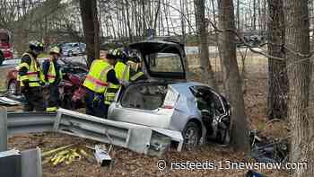 2 hospitalized after crash on Route 58 in Suffolk
