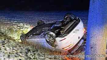 Kreis Helmstedt: Auto überschlägt sich – Glätte-Unfall auf der A2