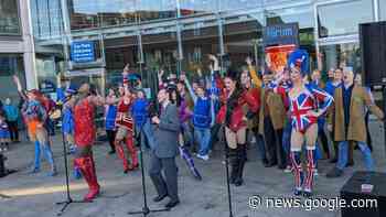 Norwich: Kinky Boots musical cast performs outside The Forum - Norwich Evening News
