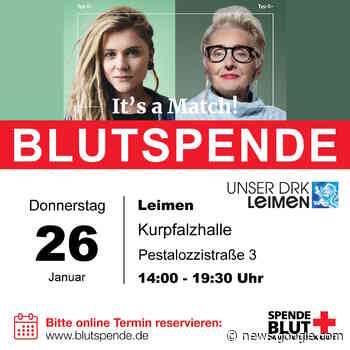 Aufruf zur Blutspende am 26.01.2023 in St. Ilgen - Internet-Zeitung Leimen Nussloch Sandhausen