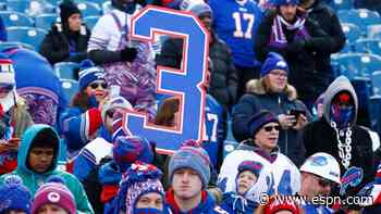 Hamlin at stadium, visits with Bills before game