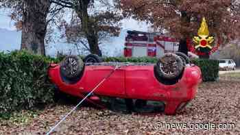 Incidente a Gubbio: si ribalta con l'auto - Cronaca - Umbria 7