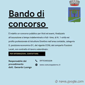 Paterno (PZ), banditi concorsi per neo assunzioni al Comune - G News