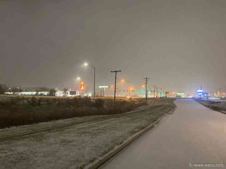 Local crews treat the streets ahead of winter storm