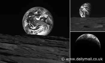 South Korea's lunar orbiter Danuri shares STUNNING black-and-white photos of Earth and the moon 
