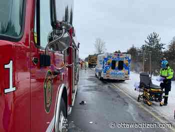 Driver extricated, taken to hospital following crash involving school bus near North Grenville