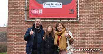 Emma (11) siert gevel van de Bib met gedicht 'vriendschap' - Het Laatste Nieuws