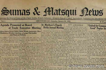 The Abbotsford News 100 Years Ago: Looking Back At Jan. 20, 1923 - Abbotsford News