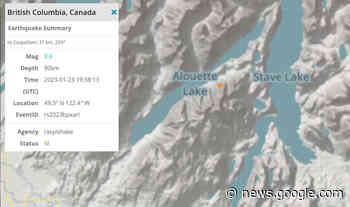 3.6 magnitude earthquake strikes northeast of Maple Ridge - Maple Ridge News