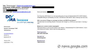 Misleidende mail van Doma Incasso - Wetteren