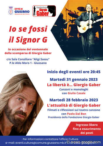 Giussano, due iniziative per ricordare Giorgio Gaber - Monza in Diretta
