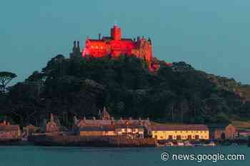Red St Michael's Mount in Cornwall British Heart Foundation - Falmouth Packet