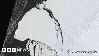 Clouds part to reveal colossal Antarctic iceberg